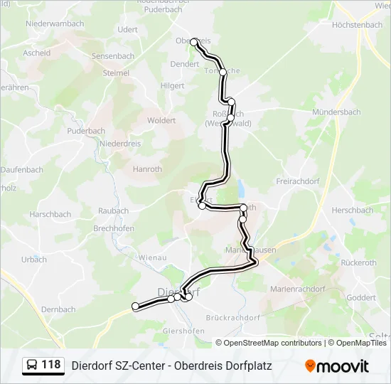 118 Bus Line Map