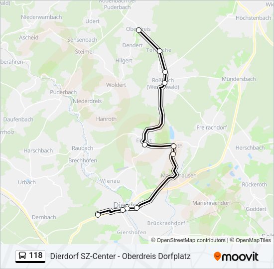 118 Bus Line Map