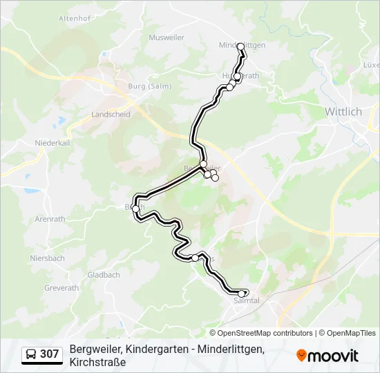 307 Bus Line Map