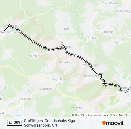 309 Bus Line Map