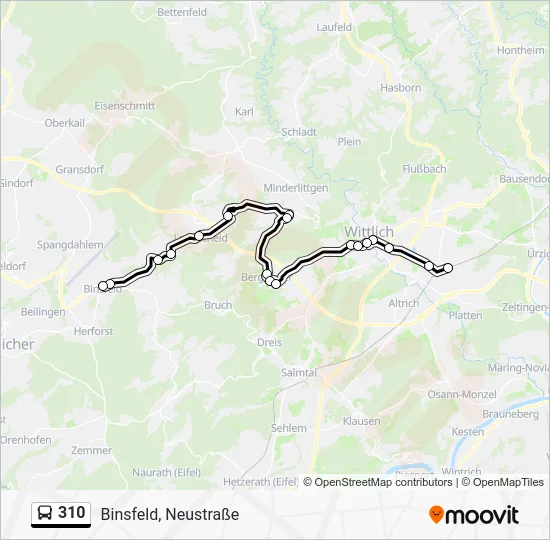 Автобус 310: карта маршрута