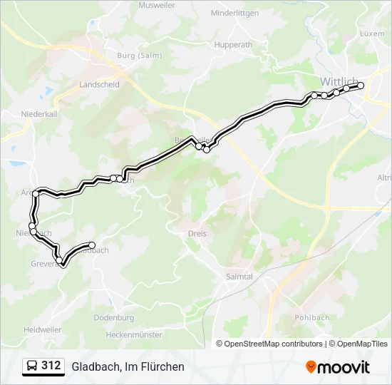 312 Bus Line Map