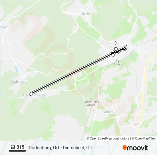 315 Bus Line Map