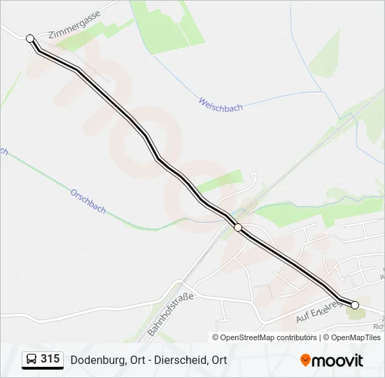 315 Bus Line Map