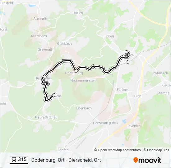315 Bus Line Map