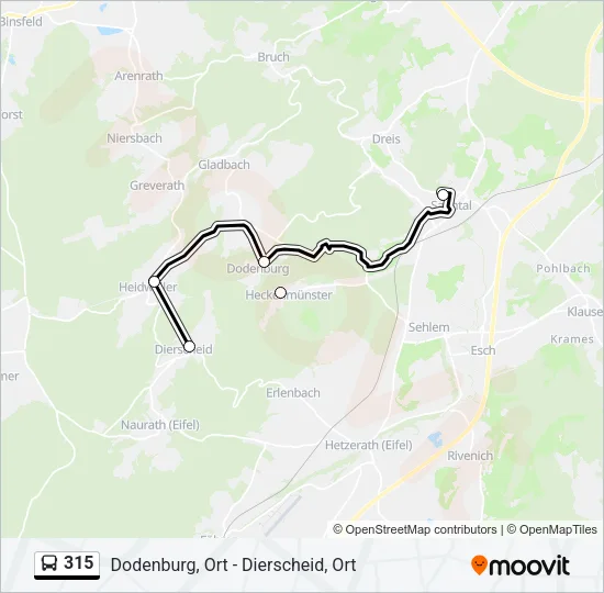 315 Bus Line Map