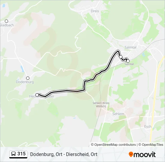 315 Bus Line Map