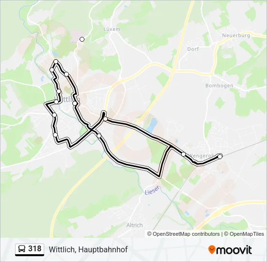 318 Bus Line Map