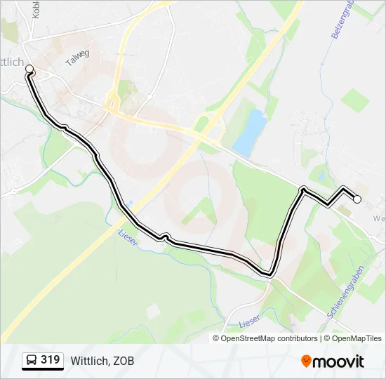 319 Bus Line Map