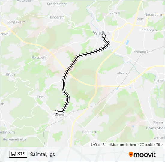 319 Bus Line Map