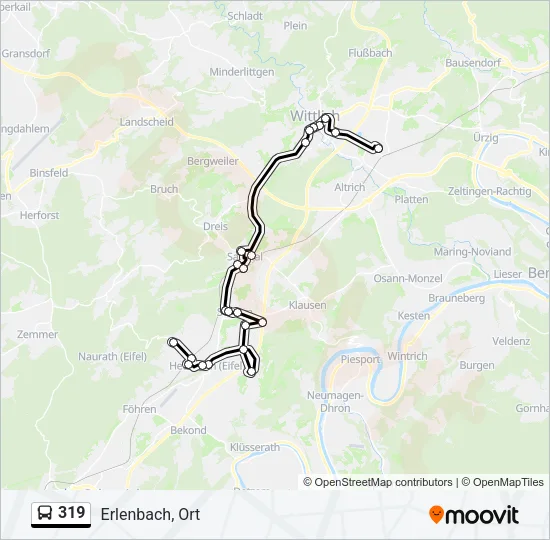 319 Bus Line Map