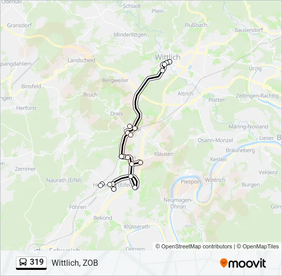 319 Bus Line Map