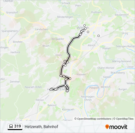 319 Bus Line Map