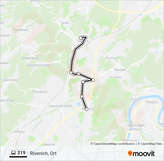 319 Bus Line Map