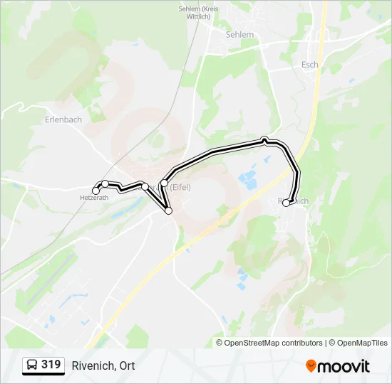 319 Bus Line Map