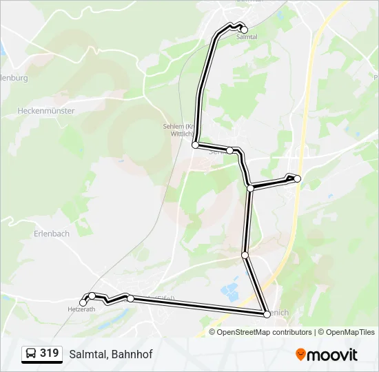 319 Bus Line Map