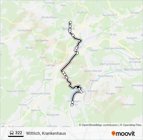 322 Bus Line Map