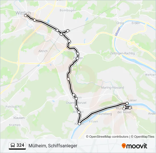324 Bus Line Map