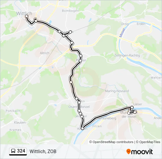 324 Bus Line Map