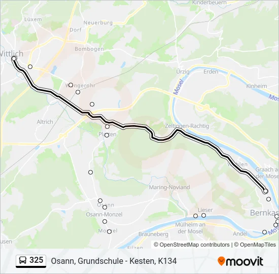 325 Bus Line Map