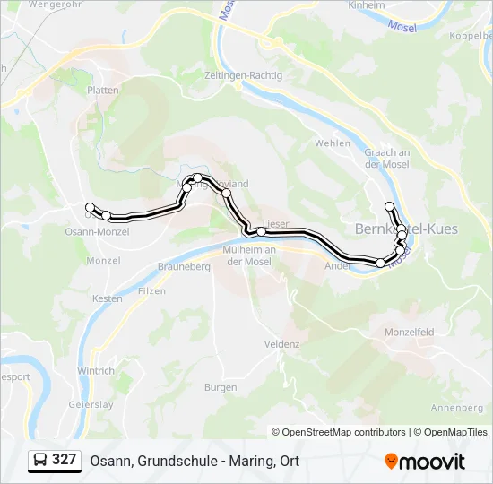 327 Bus Line Map