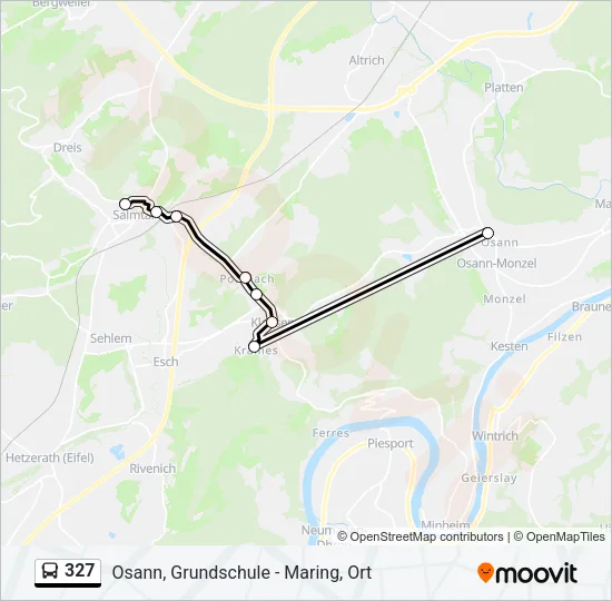 327 Bus Line Map