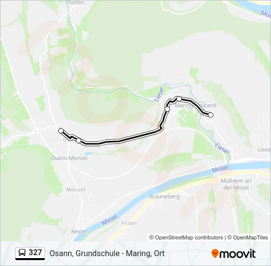 327 Bus Line Map