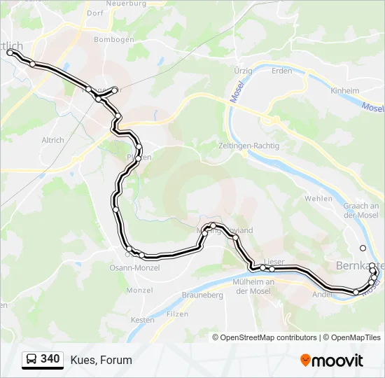 340 Bus Line Map