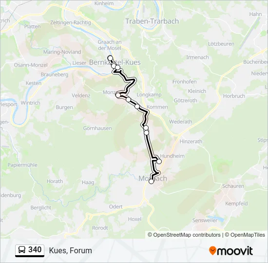 340 Bus Line Map
