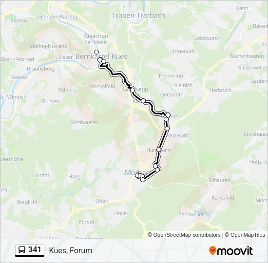 341 Bus Line Map