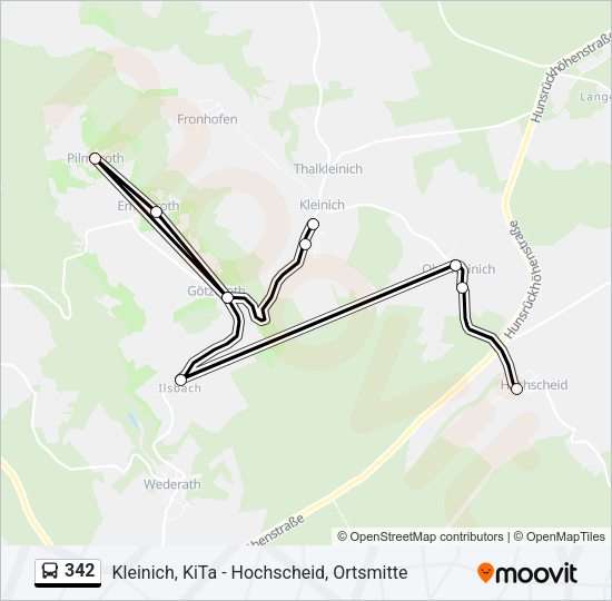 342 Bus Line Map