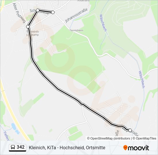 Автобус 342: карта маршрута