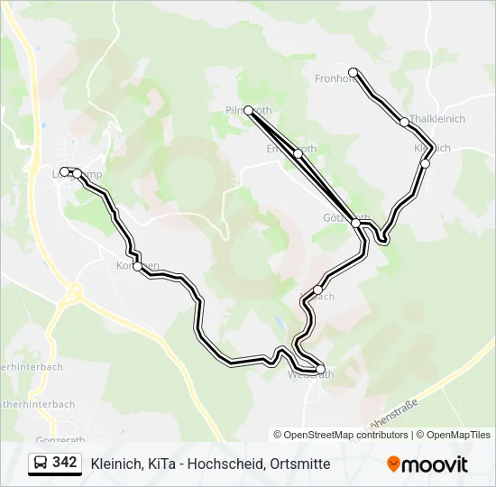 342 Bus Line Map
