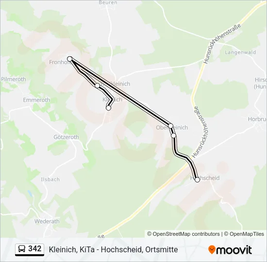 342 Bus Line Map