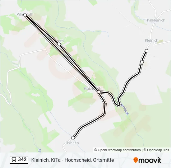 342 Bus Line Map