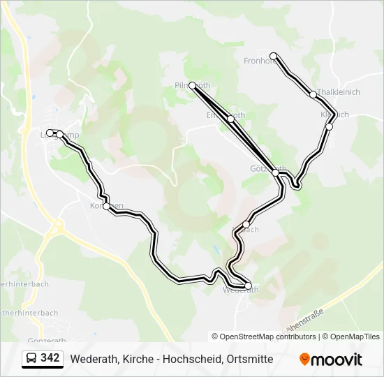342 Bus Line Map