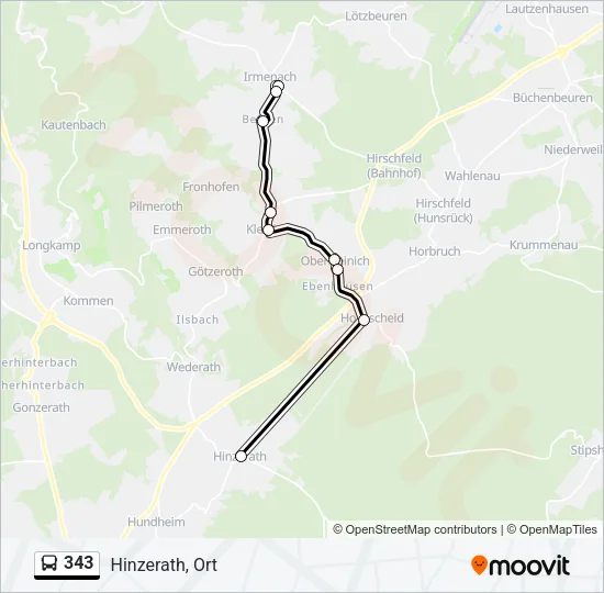 343 Bus Line Map