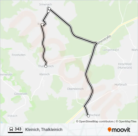 343 Bus Line Map