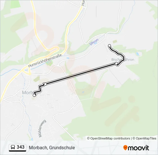 343 Bus Line Map