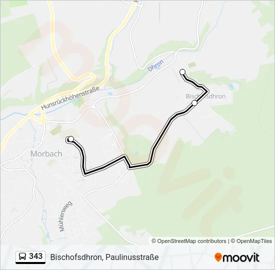 343 Bus Line Map