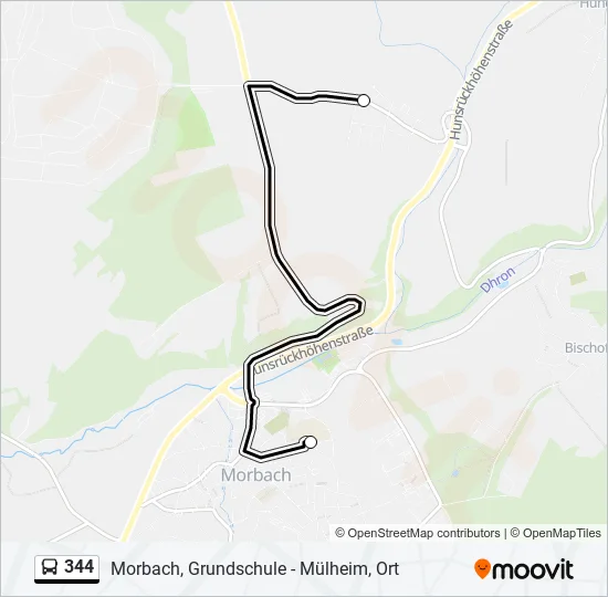 344 Bus Line Map