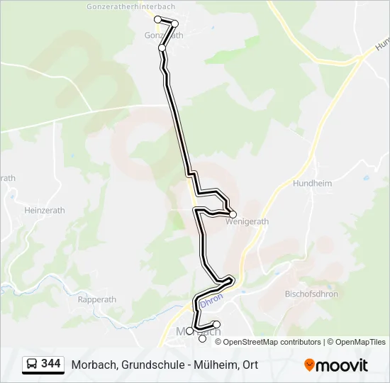 344 Bus Line Map
