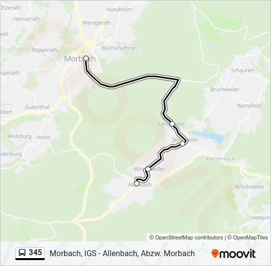 345 Bus Line Map