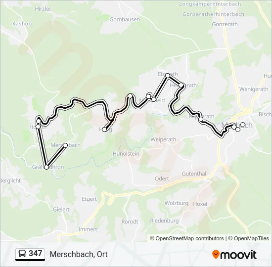 347 Bus Line Map