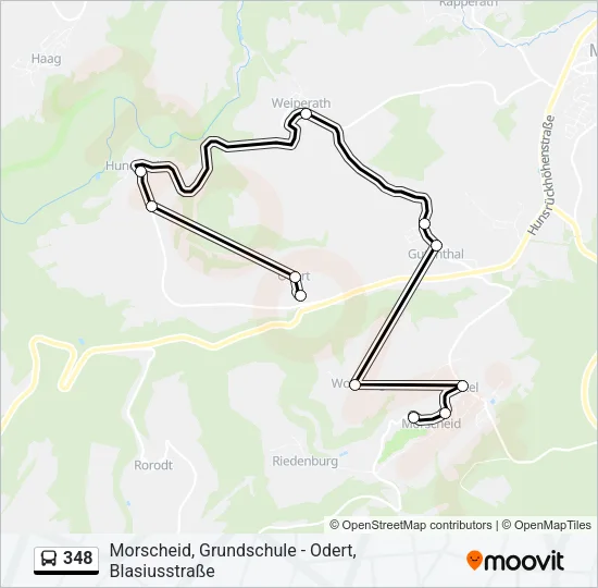 348 Bus Line Map