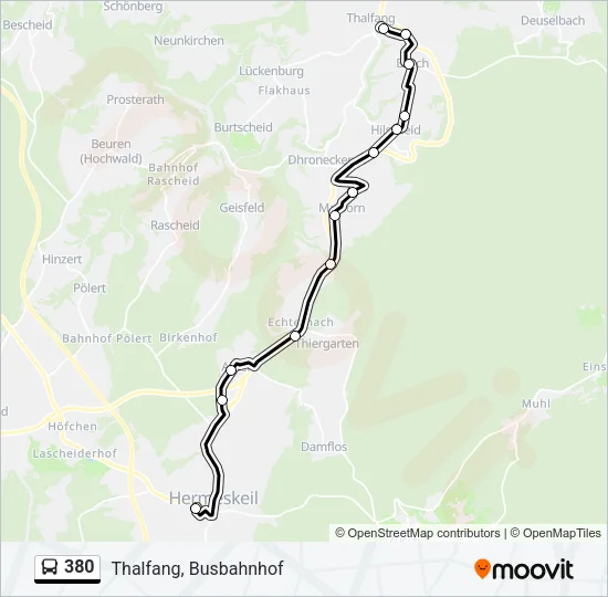 380 Bus Line Map