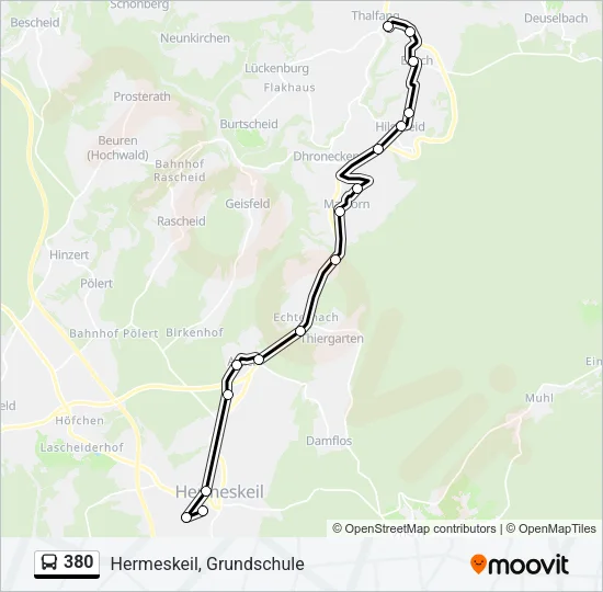 380 Bus Line Map