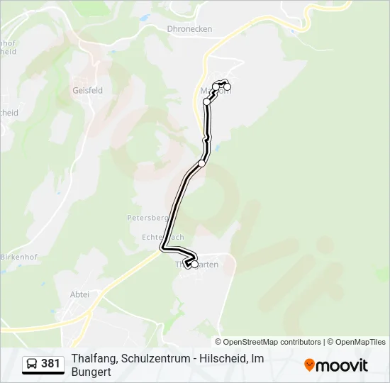 381 Bus Line Map