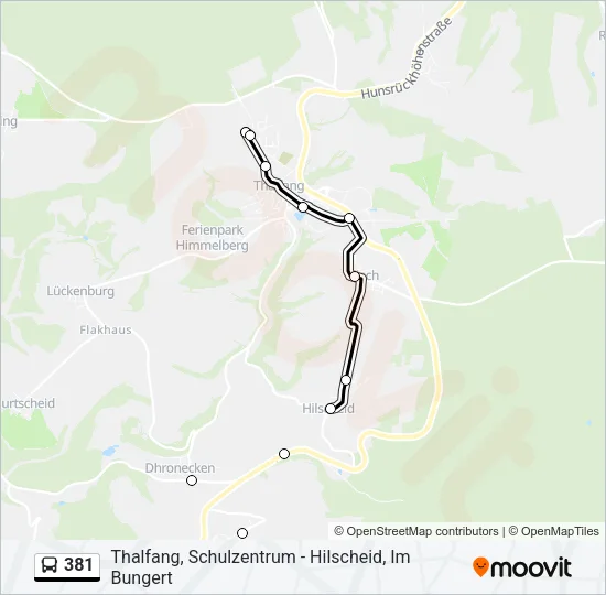 381 Bus Line Map