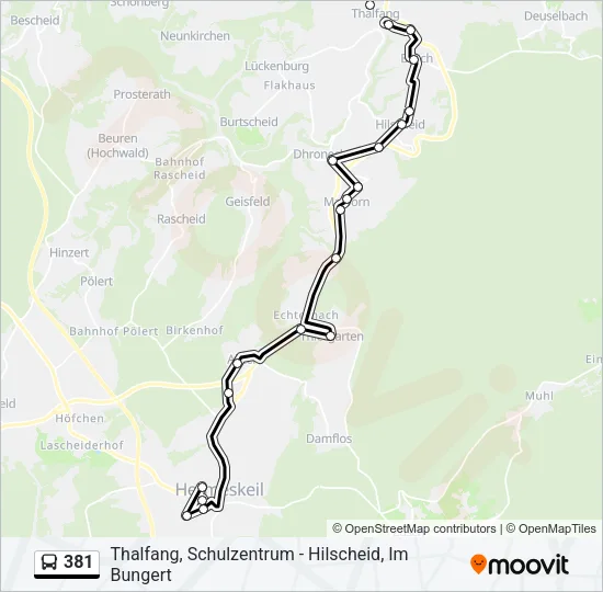 381 Bus Line Map